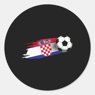 Croatia Flag Jersey Croatian Soccer Team Croatian  Classic Round Sticker