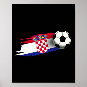 Croatia Flag Jersey Croatian Soccer Team Croatian Poster