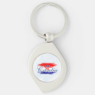 Croatia flag map Key Ring