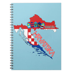 Croatia flag & map Notebook