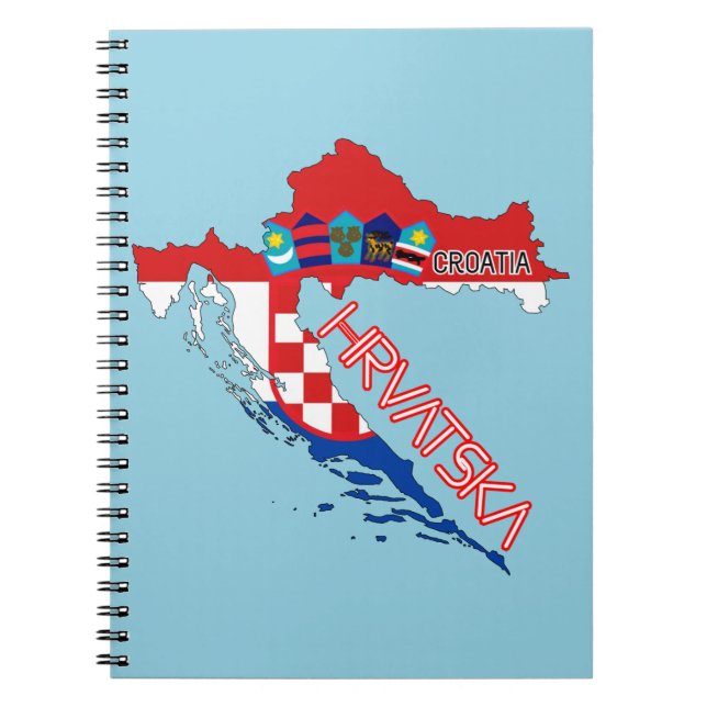  Croatia flag & map Notebook (Front)