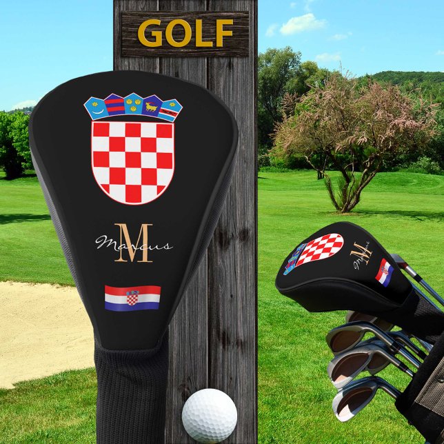 Croatia & Flag Monogrammed Golf Clubs Covers (Creator Uploaded)