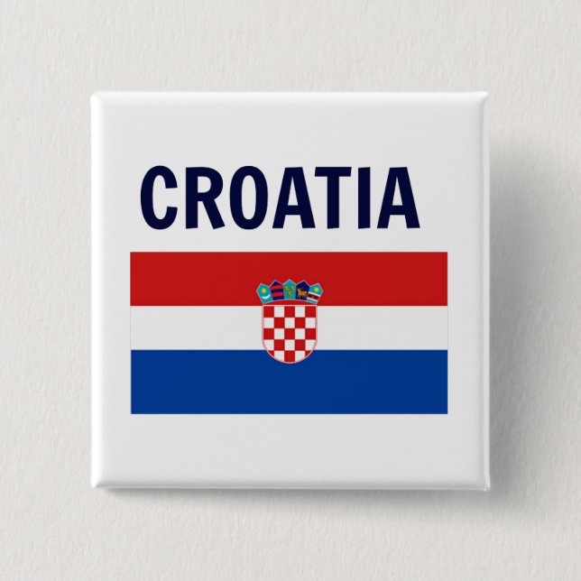 Croatia - Flag of Croatia 15 Cm Square Badge (Front)