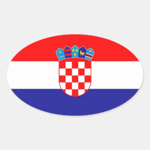 Croatia flag oval sticker