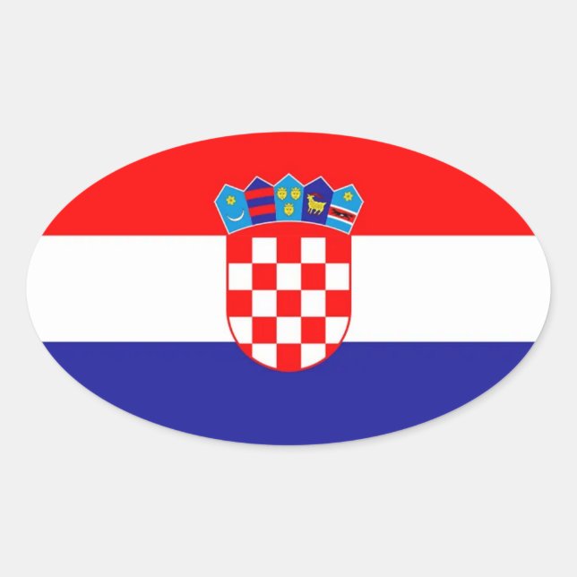 Croatia flag oval sticker (Front)
