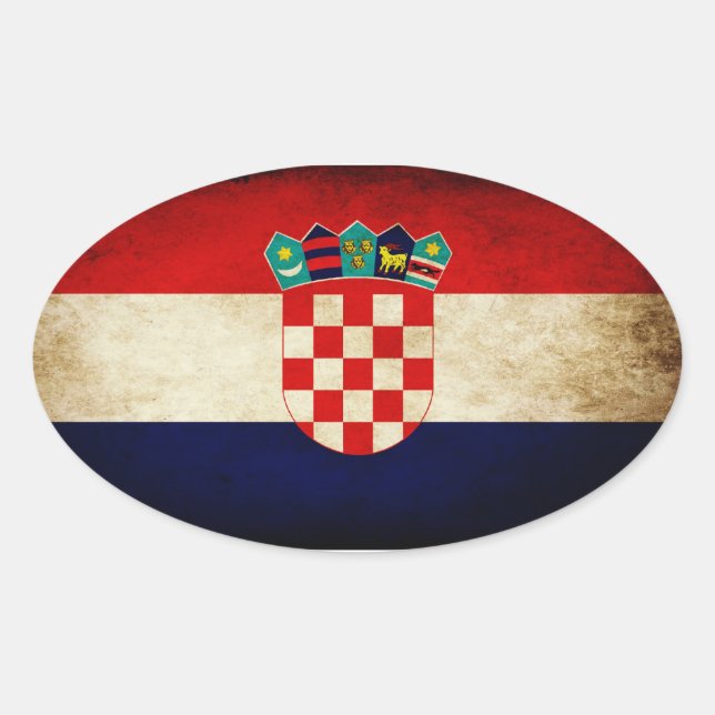 Croatia Flag Oval Sticker (Front)