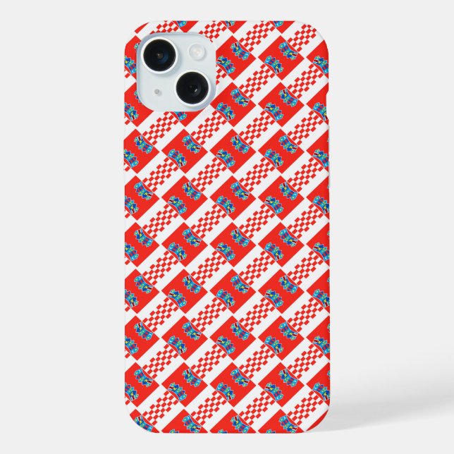 Croatia flag pattern iPhone case (Back)