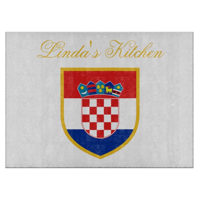 Croatia Flag Personalised Cutting Board (Front)