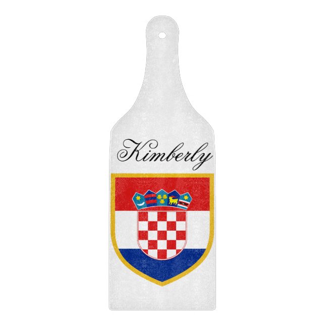 Croatia Flag Personalised Cutting Board (Front)