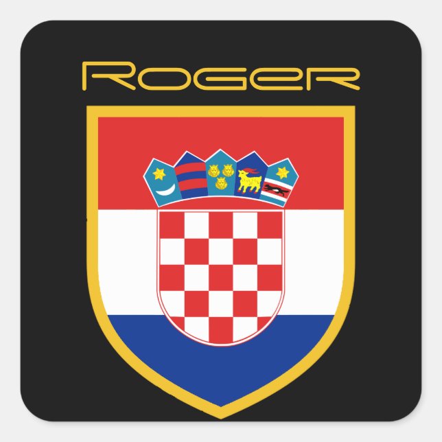 Croatia Flag Personalised Square Sticker (Front)