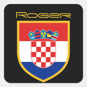 Croatia Flag Personalised Square Sticker