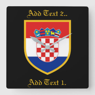 Croatia Flag Personalised Square Wall Clock