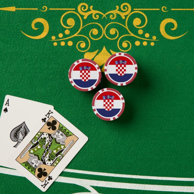 Croatia flag poker chips (Poker Table (Stack))