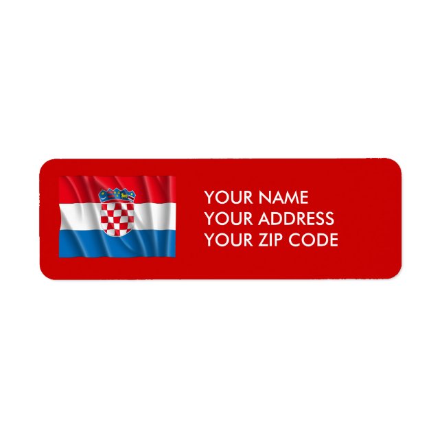 CROATIA FLAG RETURN ADDRESS LABEL (Front)