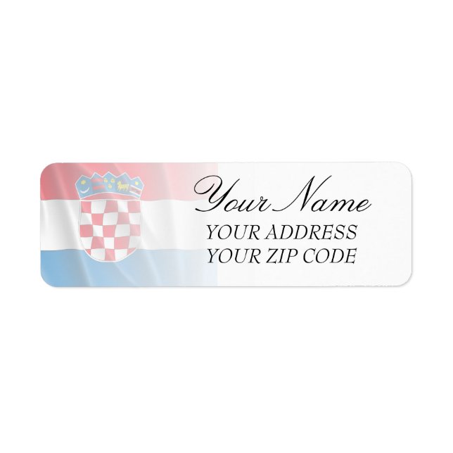 CROATIA FLAG RETURN ADDRESS LABEL (Front)