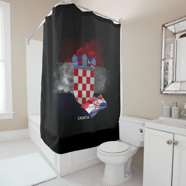 Croatia flag shower curtain (In Situ)