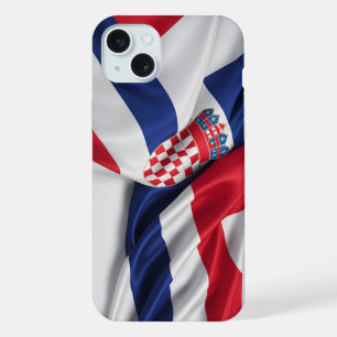 Croatia flag silk texture iPhone 15 plus case