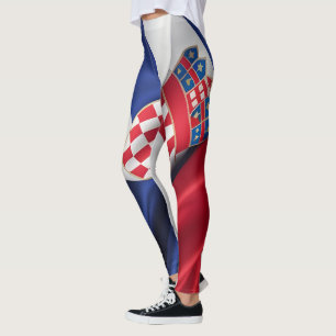 Croatia flag silk texture leggings