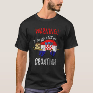 Croatia Flag Sloth Im Not Lazy Im Croatian Vintage T-Shirt