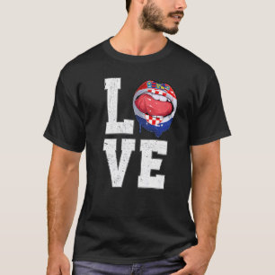 Croatia Flag Soccer Fan Love Croatian   T-Shirt
