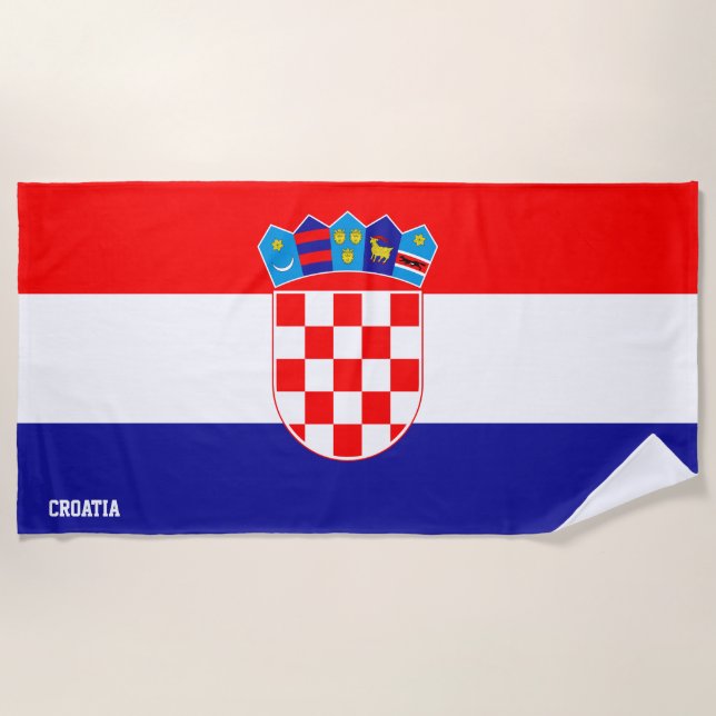 Croatia Flag Splendid Patriotic Beach Towel (Front)