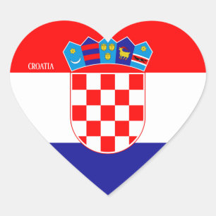 Croatia Flag Splendid Patriotic Heart Sticker
