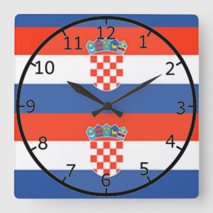 Croatia Flag Square Wall Clock