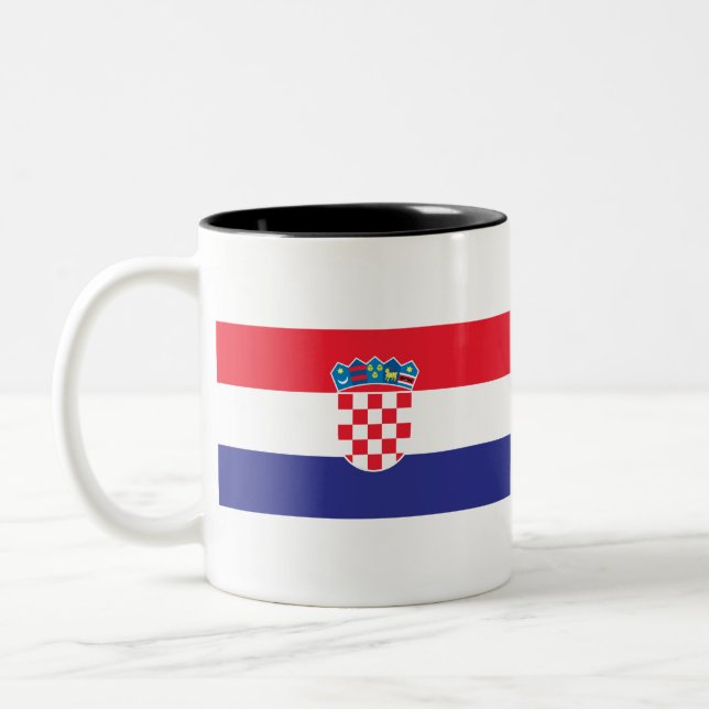 Croatia Flag Two-Tone Coffee Mug (Left)