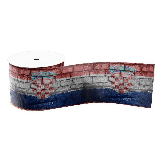 Croatia flag wall grosgrain ribbon (Spool)