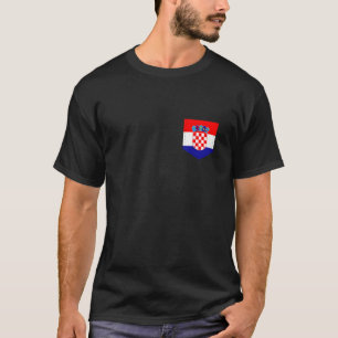 Croatia Flag with Printed Croatian Flag Pocket T-Shirt