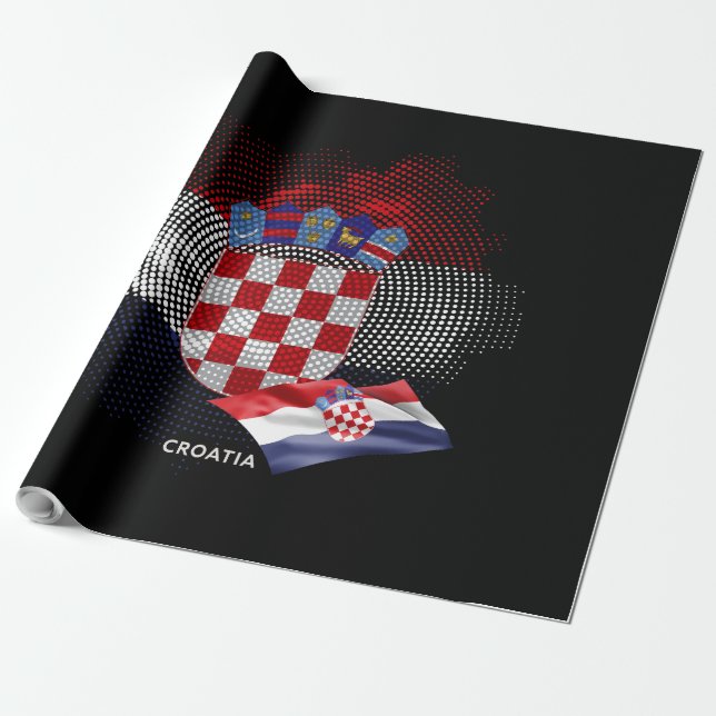 Croatia flag wrapping paper (Unrolled)