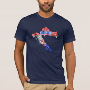 Croatia Flagcolor Map T-Shirt