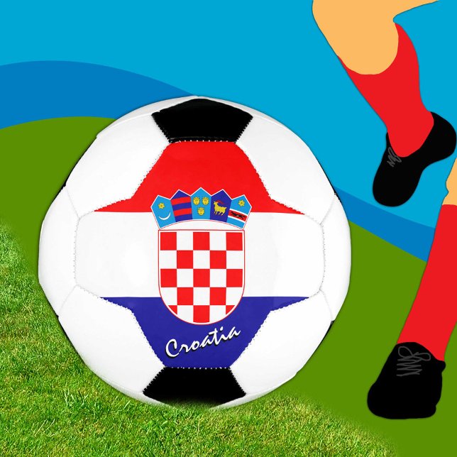 Croatia Football & Croatian Flag / Sports Soccer Ball (Creator Uploaded)