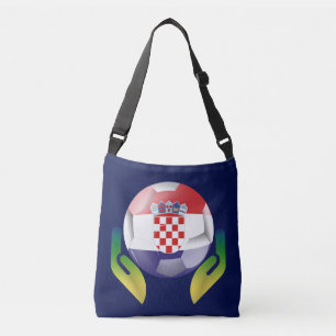 Croatia football in protected hands crossbody bag