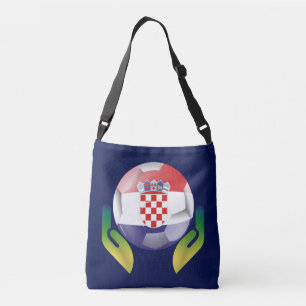Croatia football in protected hands crossbody bag
