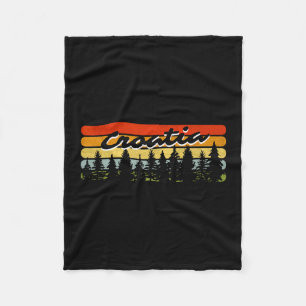 Croatia Forest Sunset Trees Cabin Vacation Souveni Fleece Blanket