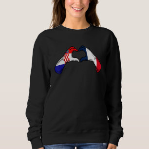 Croatia France Flag - Croatian French Heart Sweatshirt