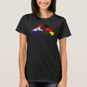 Croatia Germany Flag - Croatian German Heart Premi T-Shirt