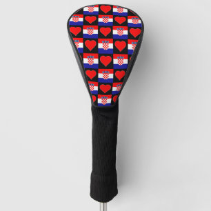 Croatia Golf Love Heart Pattern Patriotic Croatian Head Cover