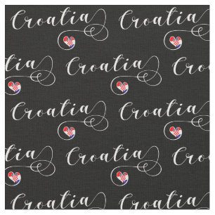 Croatia Heart Flag, Hrvatska Fabric