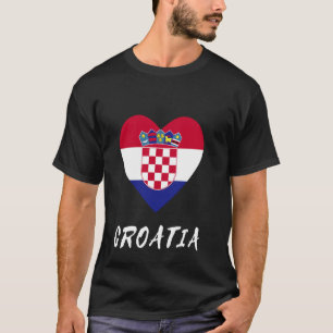 Croatia Heart Hrvatska Flag Pride Roots Proud Croa T-Shirt