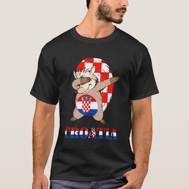 Croatia Hedgehog Croatian Flag Hrvatska Croatian R T-Shirt (Front)
