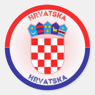 Croatia Heritage Emblem Classic Round Sticker