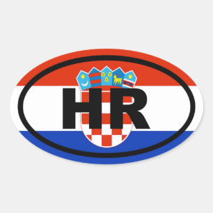 Croatia HR European Oval Sticker