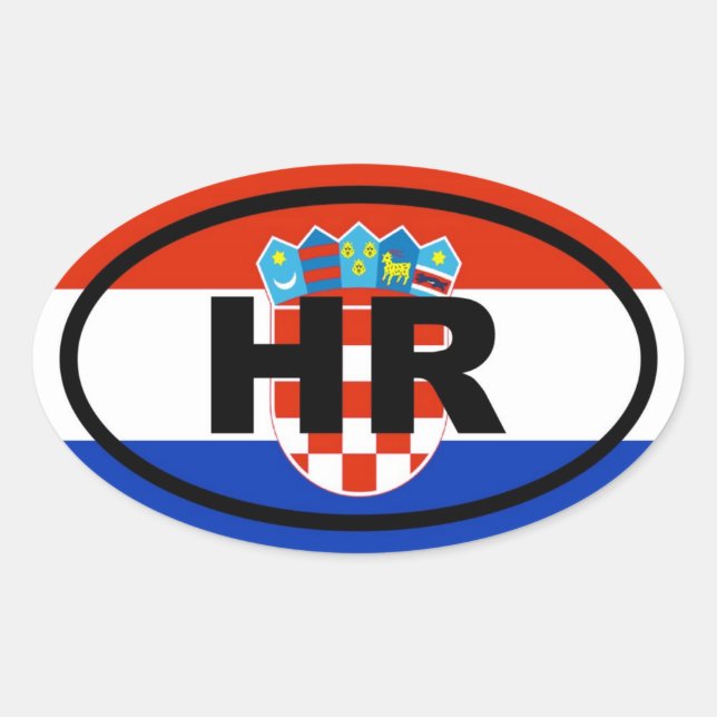 Croatia HR European Oval Sticker (Front)