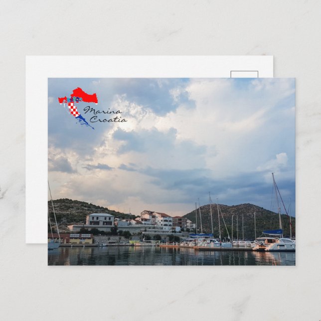 Croatia | Hrvatska | Adriatic Sea | Marina Postcard (Front/Back)