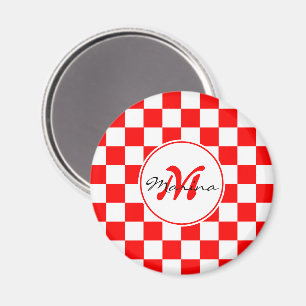 Croatia Hrvatska Chequered Name Monogram Magnet
