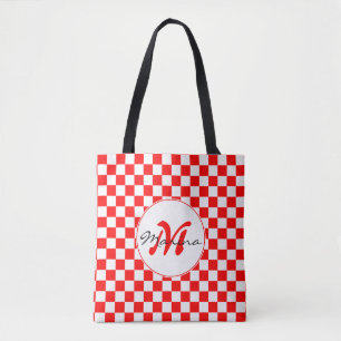 Croatia Hrvatska Chequered Name Monogram Tote Bag
