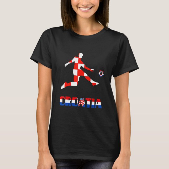 Croatia Hrvatska Croatian Soccer Player Croatian P T-Shirt (Front)