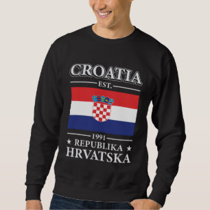 Croatia Hrvatska Flag Croatian Heritage Country Pr Sweatshirt